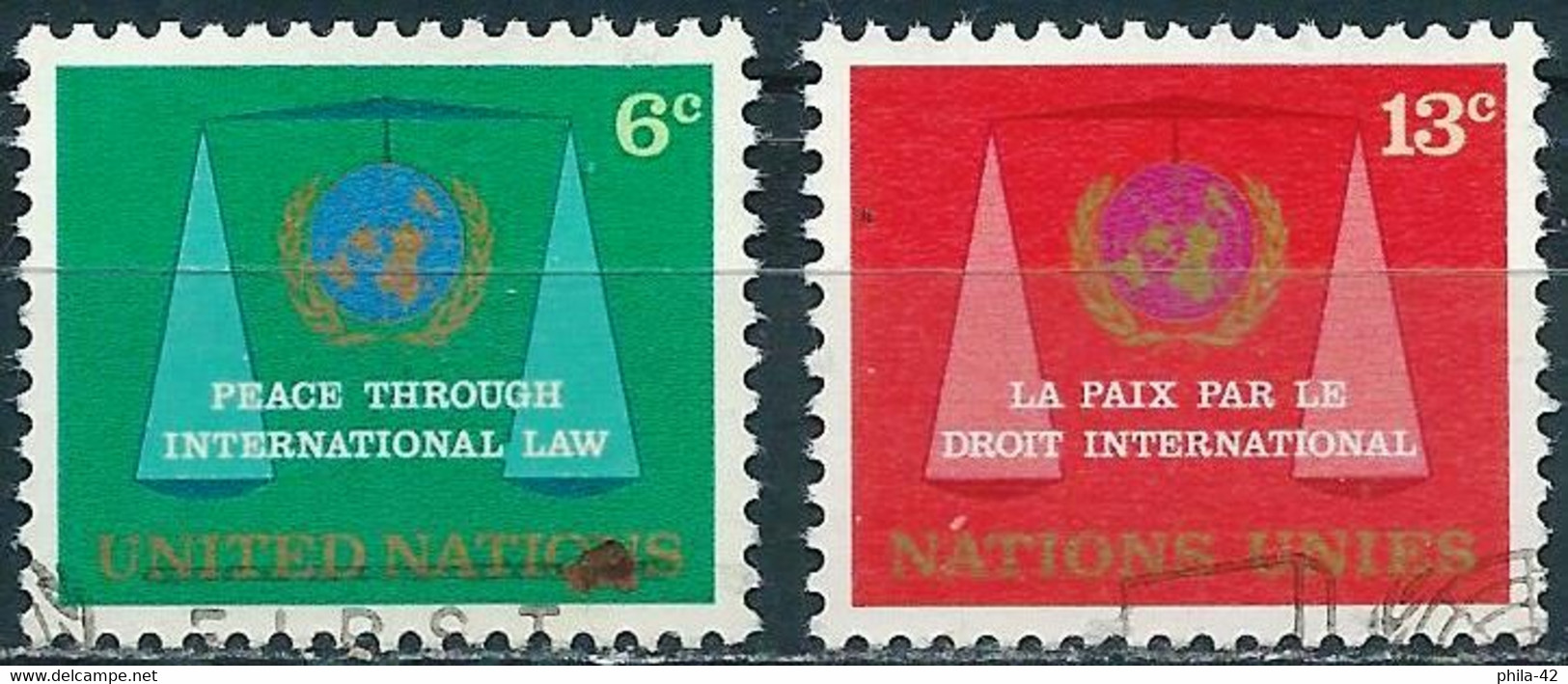 United Nations (New York) 1969 - Mi 214/15 - YT 191/92 ( International Law ) - Used Stamps