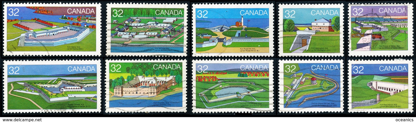 Canada (Scott No. 992-92 - Forts Canadiens / Canadian Forts] [**] - Sellos (solo)