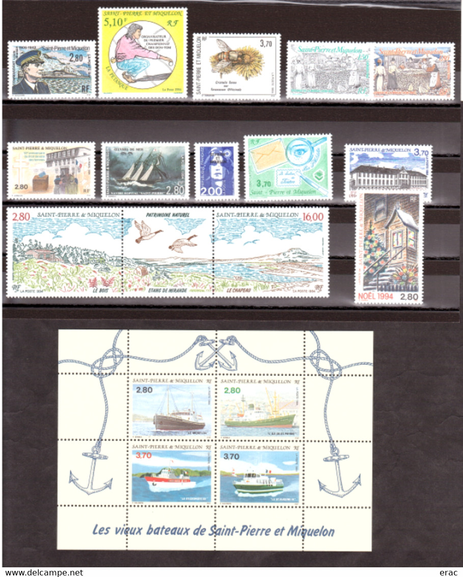 SPM - 1994 - Année Complète - Timbres N° 592 à 608 - Neufs ** - Full Years