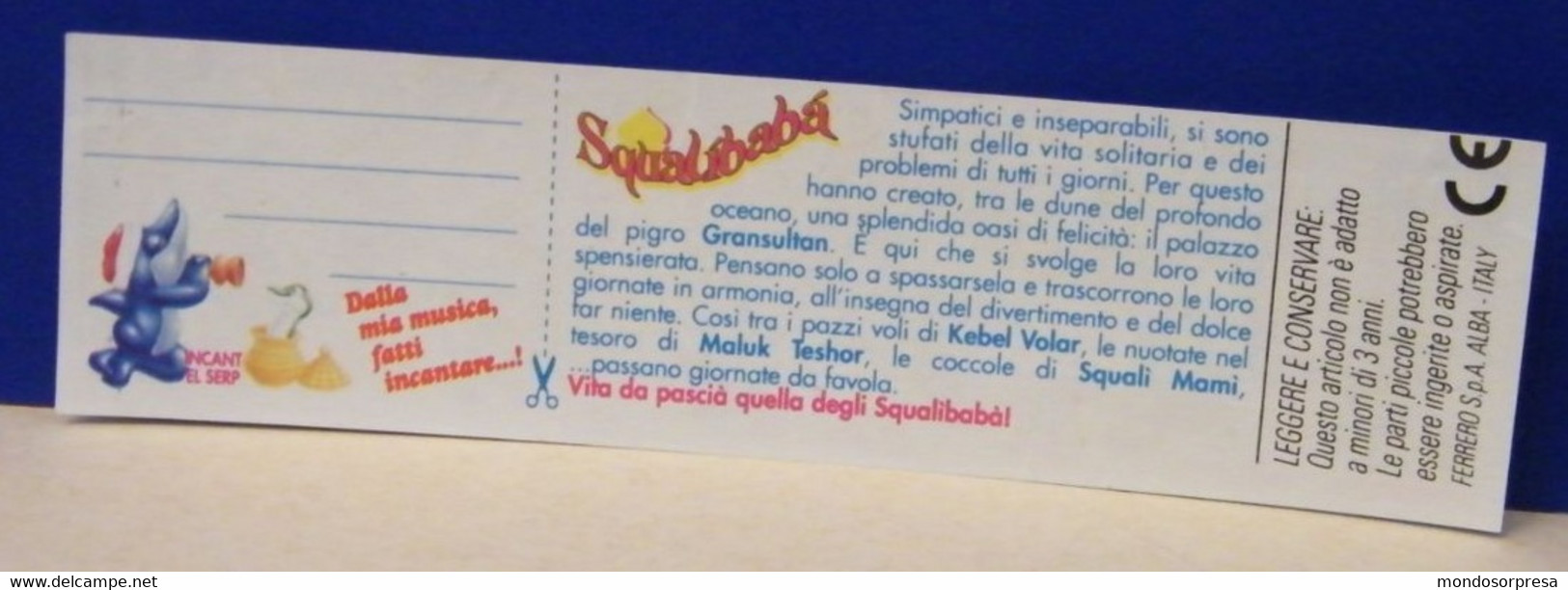 (AB79) CARTINA  KINDER FERRERO ITALIA - SQUALIBABA' - INCANT EL SERP - Istruzioni