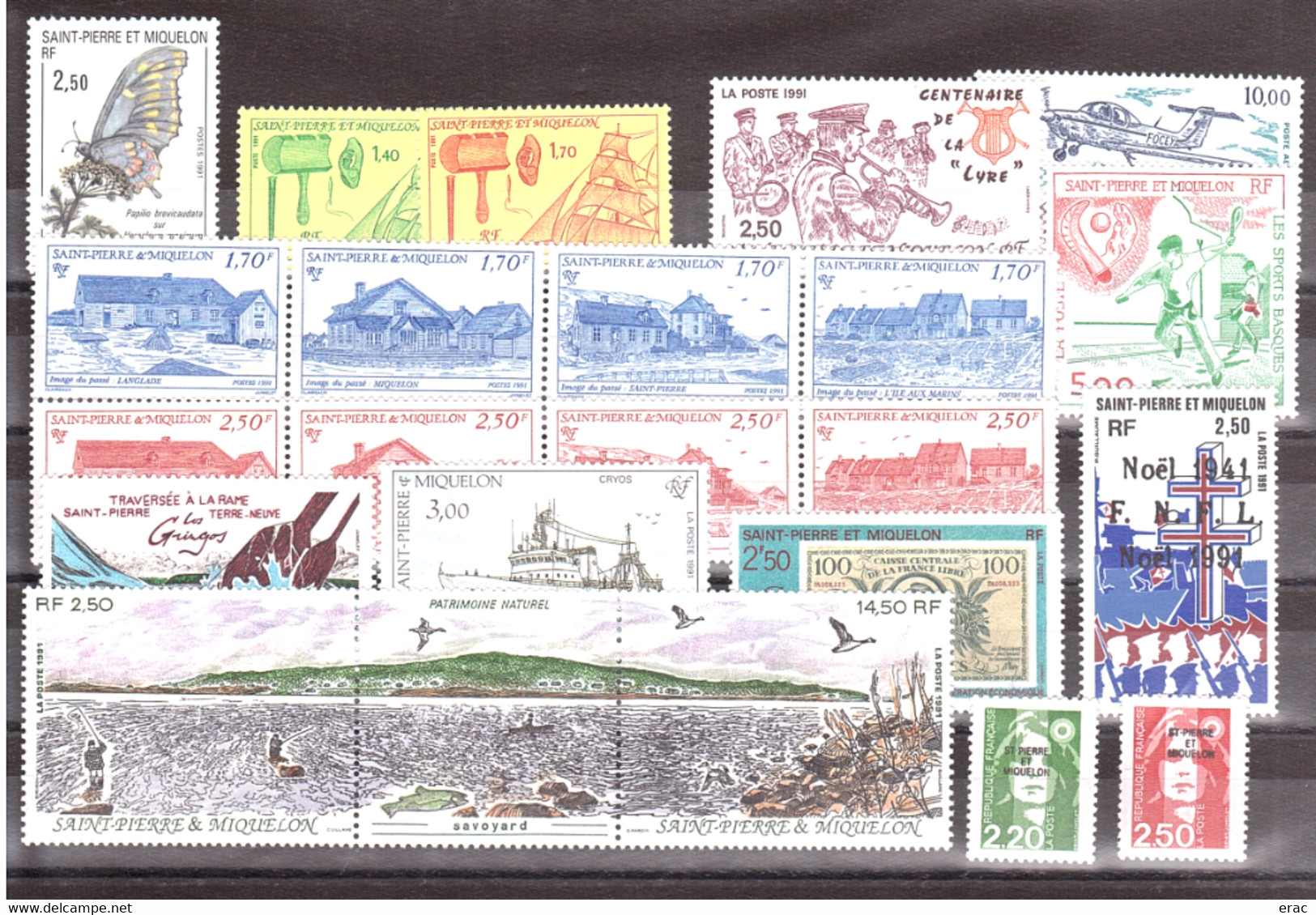 SPM - 1991 - Année Complète - Timbres N° 534 à 554 + PA 70 - Neufs ** - Années Complètes