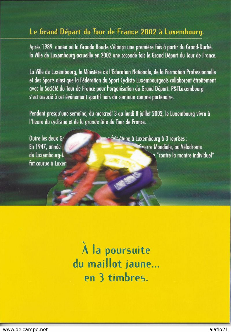 ENCART EMIS Pour DEPART TOUR De FRANCE 2002 à LUXEMBOURG -  6 Scans - Briefe U. Dokumente