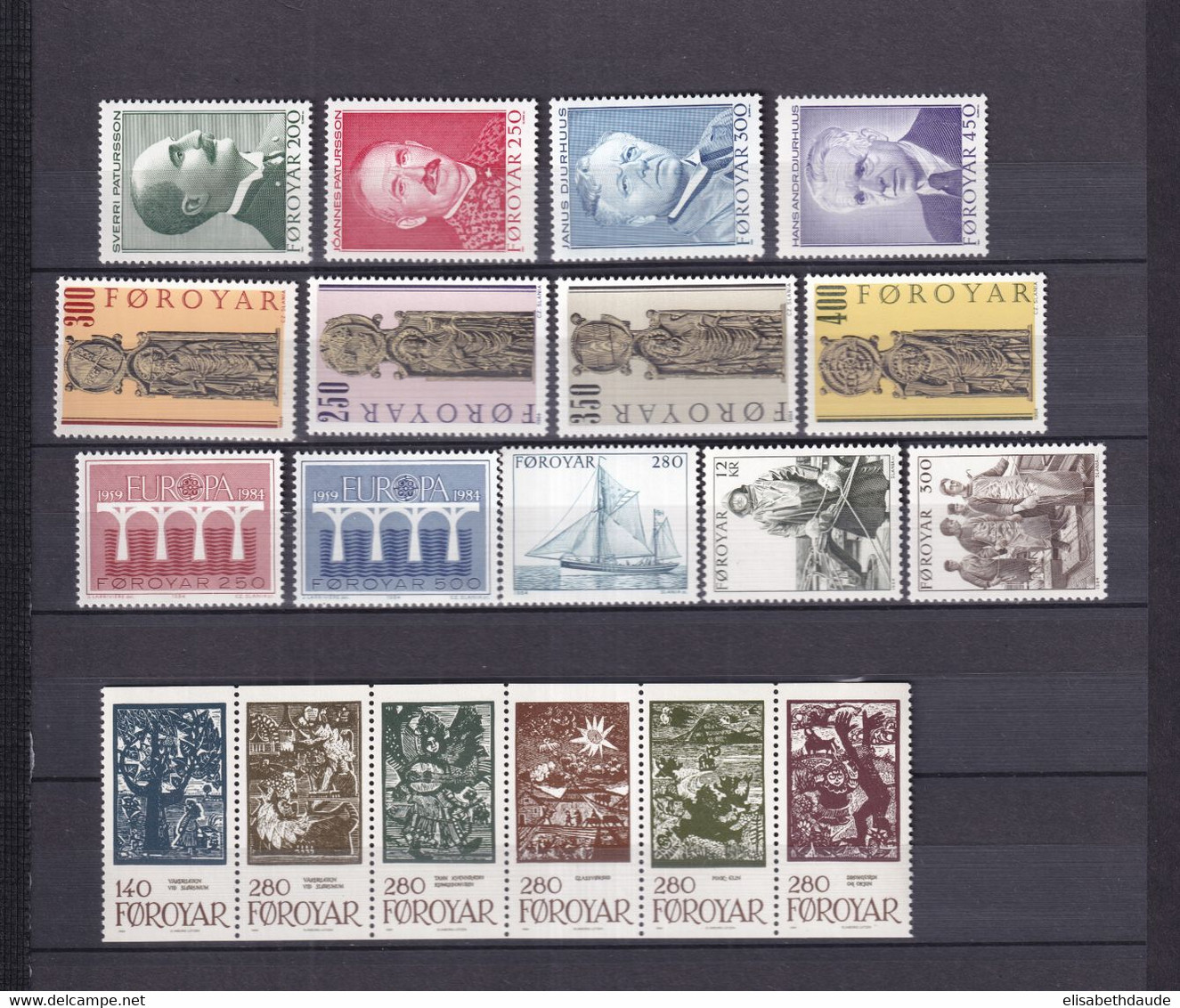 FEROE - ANNEE COMPLETE 1984 - YVERT N° 87/105 ** MNH - COTE = 71.75 EUR. - - Faroe Islands