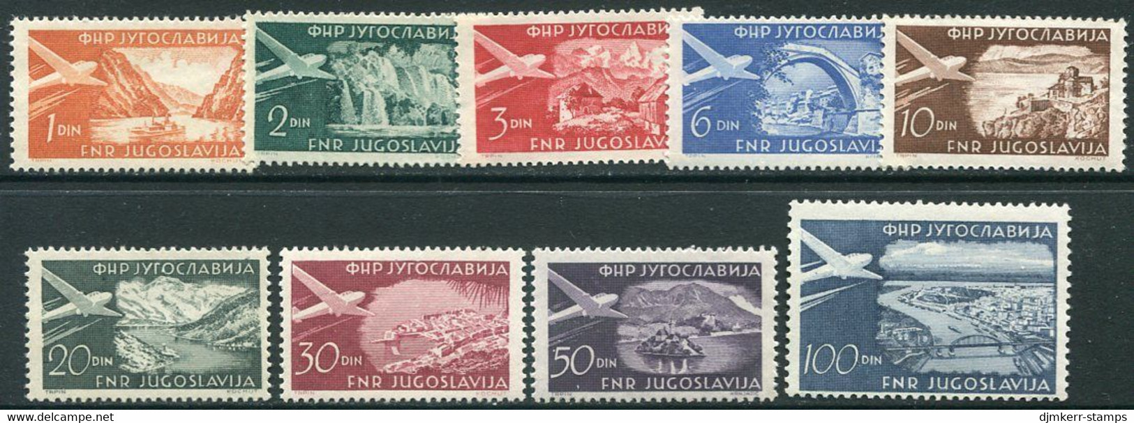 YUGOSLAVIA 1951 Airmail Definitive  MNH / **.  Michel 644-52 - Ongebruikt