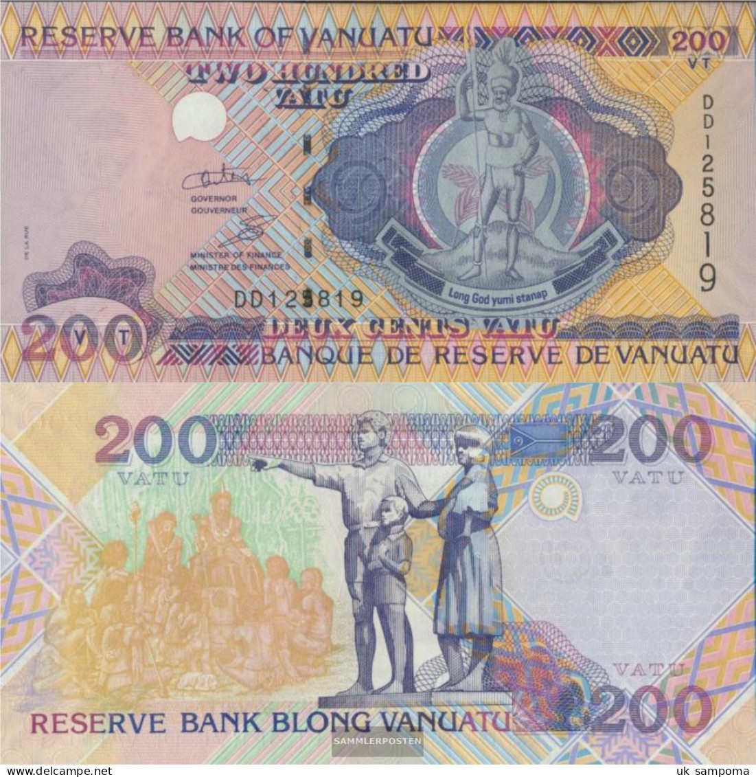 Vanuatu Pick-number: 8c Uncirculated 1995 200 Vatu - Vanuatu