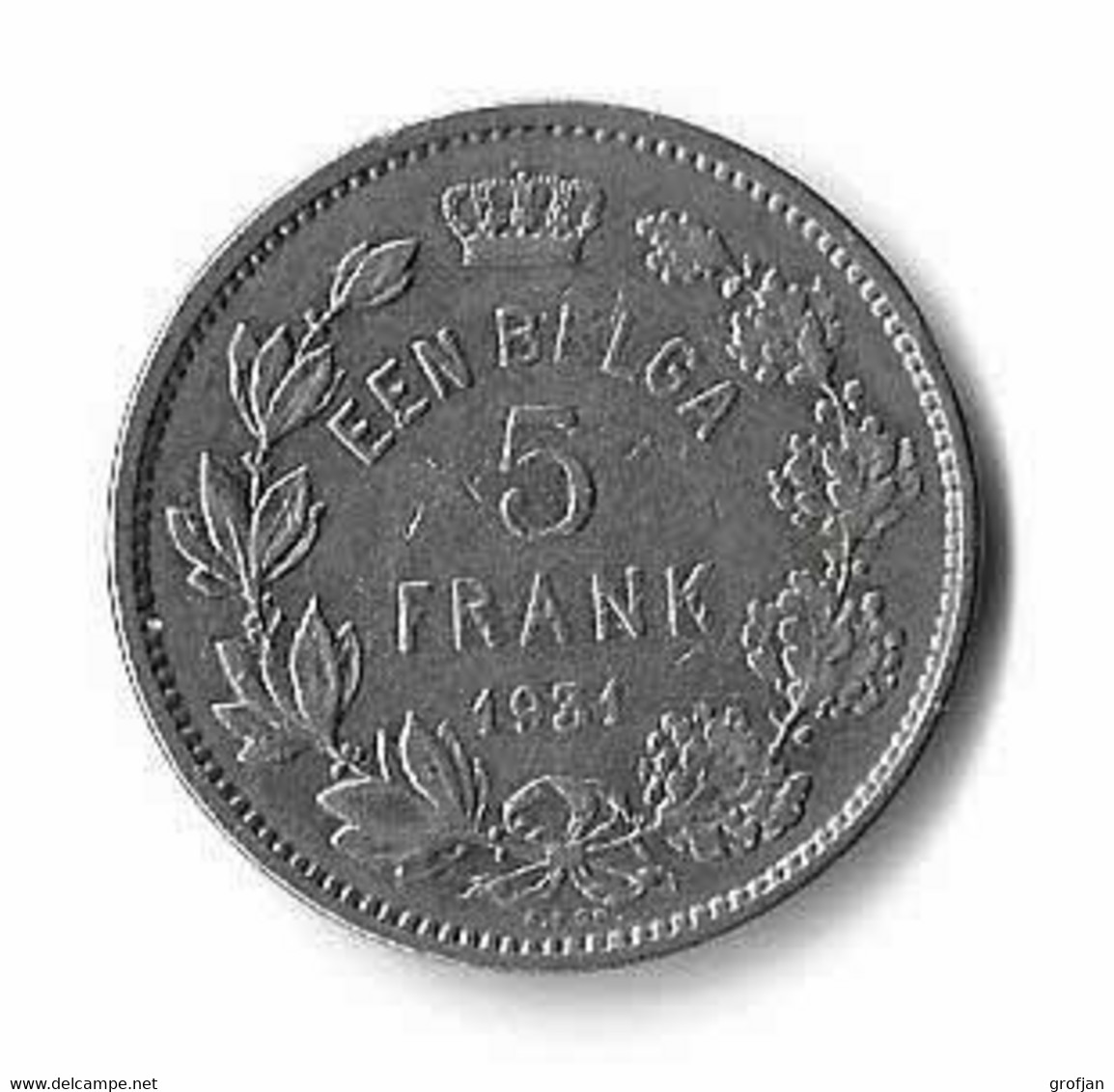 Belgien - Belgie - 5 Frank 1931 - 5 Francs & 1 Belga
