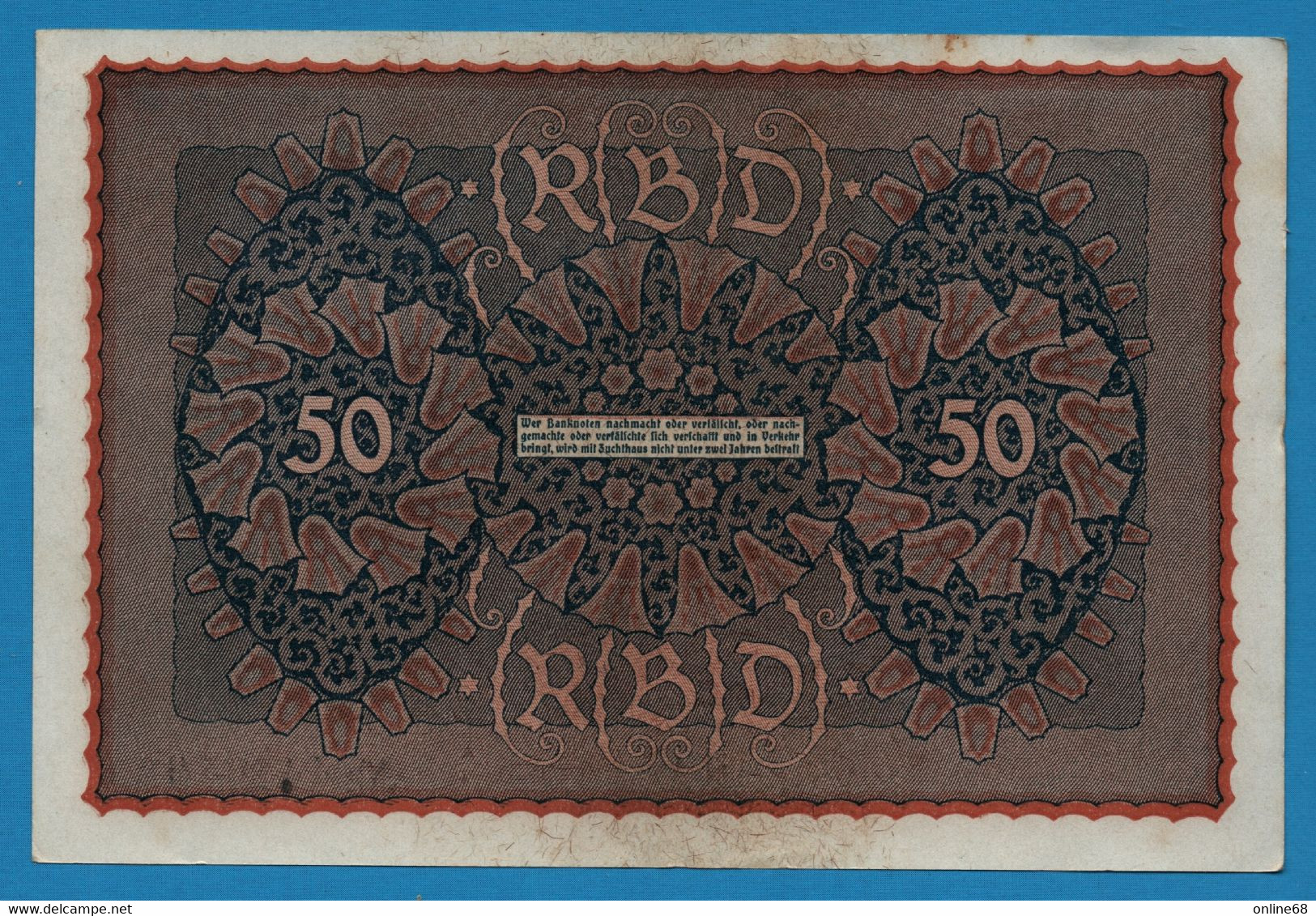 DEUTSCHES REICH 3 X 50 Mark  24.06.1919 Série UA A # 443039 + 040 + 041 P# 66 Reihe 1 - 50 Mark