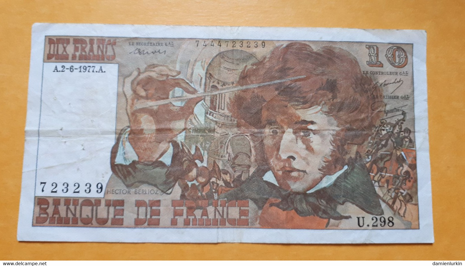 FRANCE BERLIOZ 10 FRANCS A.2-6-1977.A  P-150c.7 - 10 F 1972-1978 ''Berlioz''