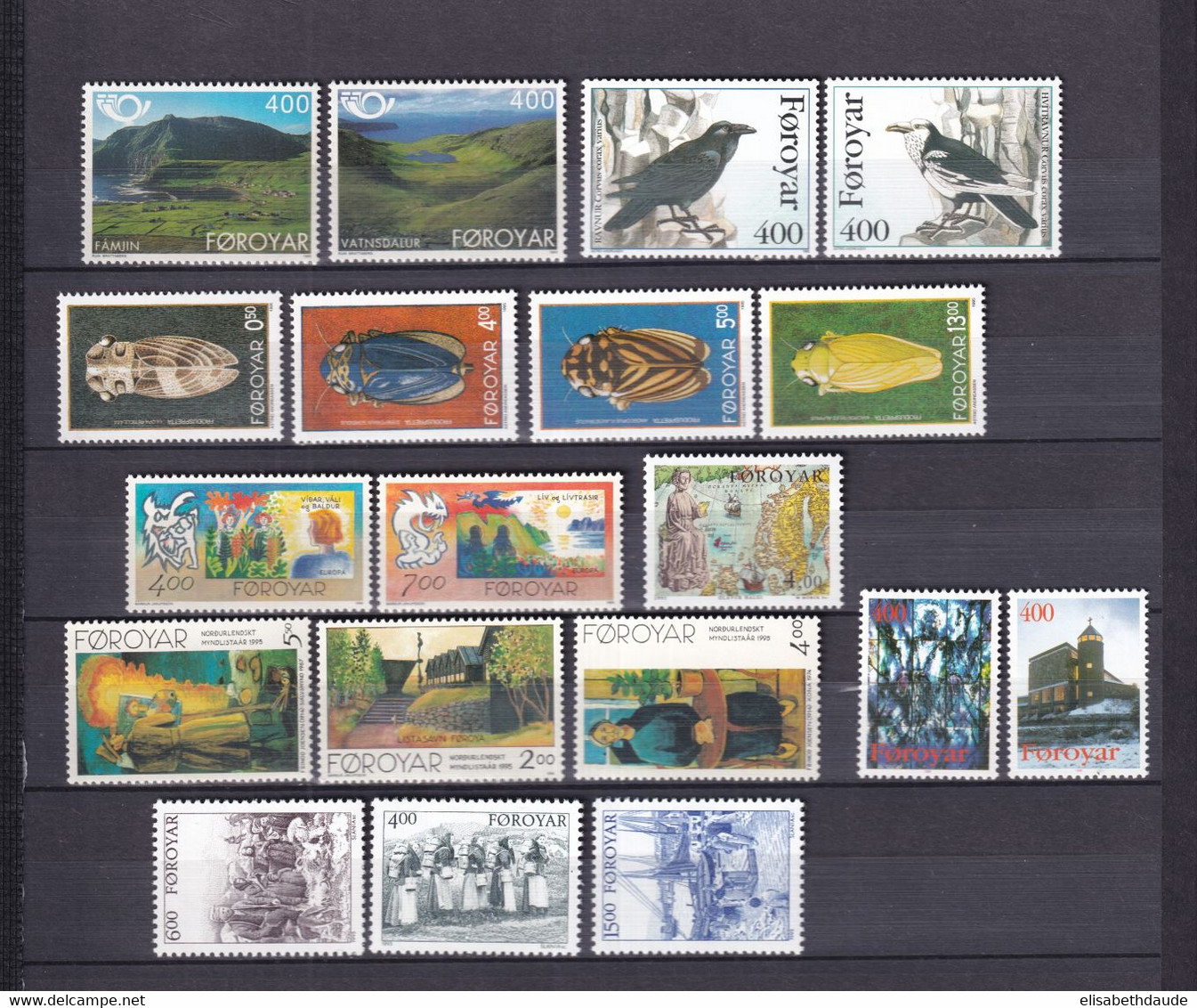 FEROE - ANNEE COMPLETE 1995 - YVERT N° 268/286 ** MNH - COTE = 56 EUR. - - Faroe Islands