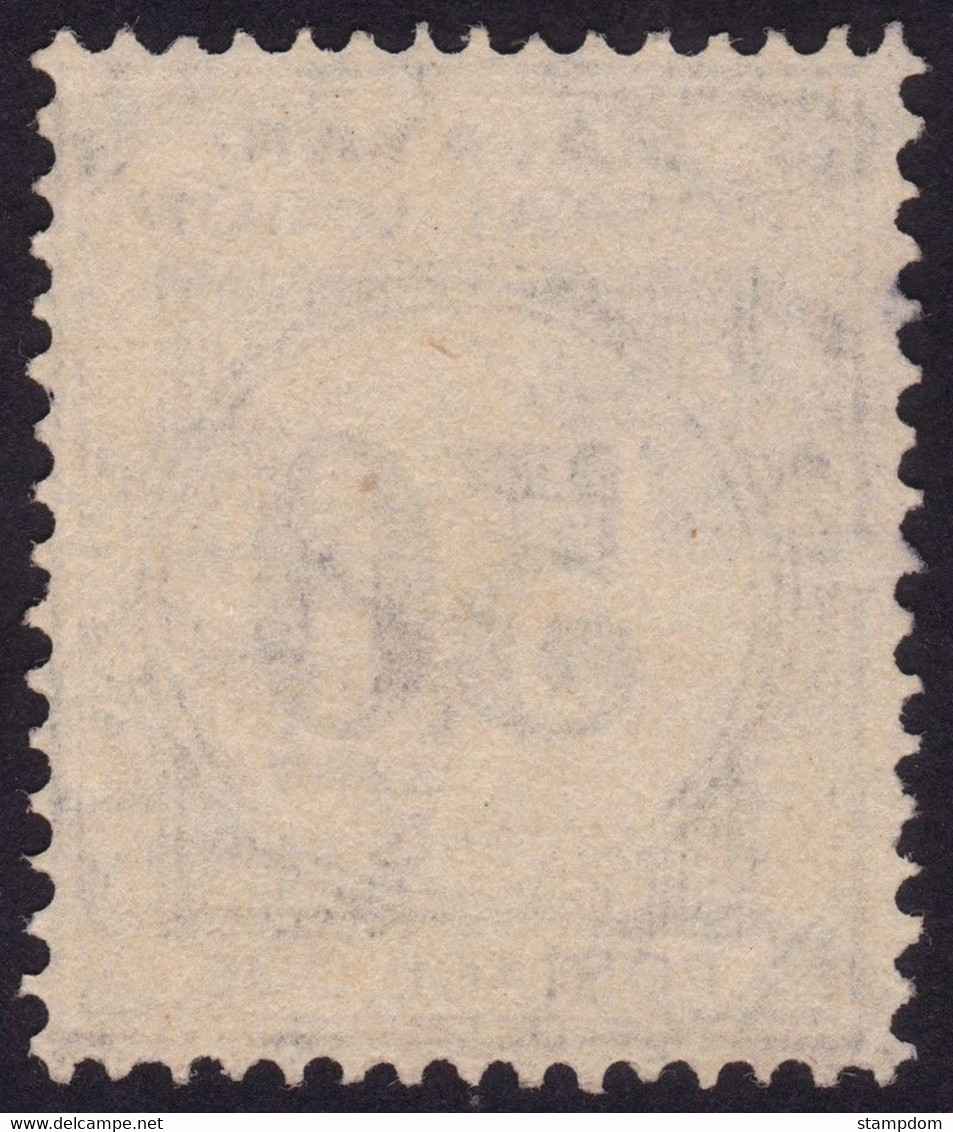 MALAYAN POSTAL UNION 1936 Postage Due 50c P15x14 Wmk.MSCA Sc#J12 - USED @N006 - Malayan Postal Union