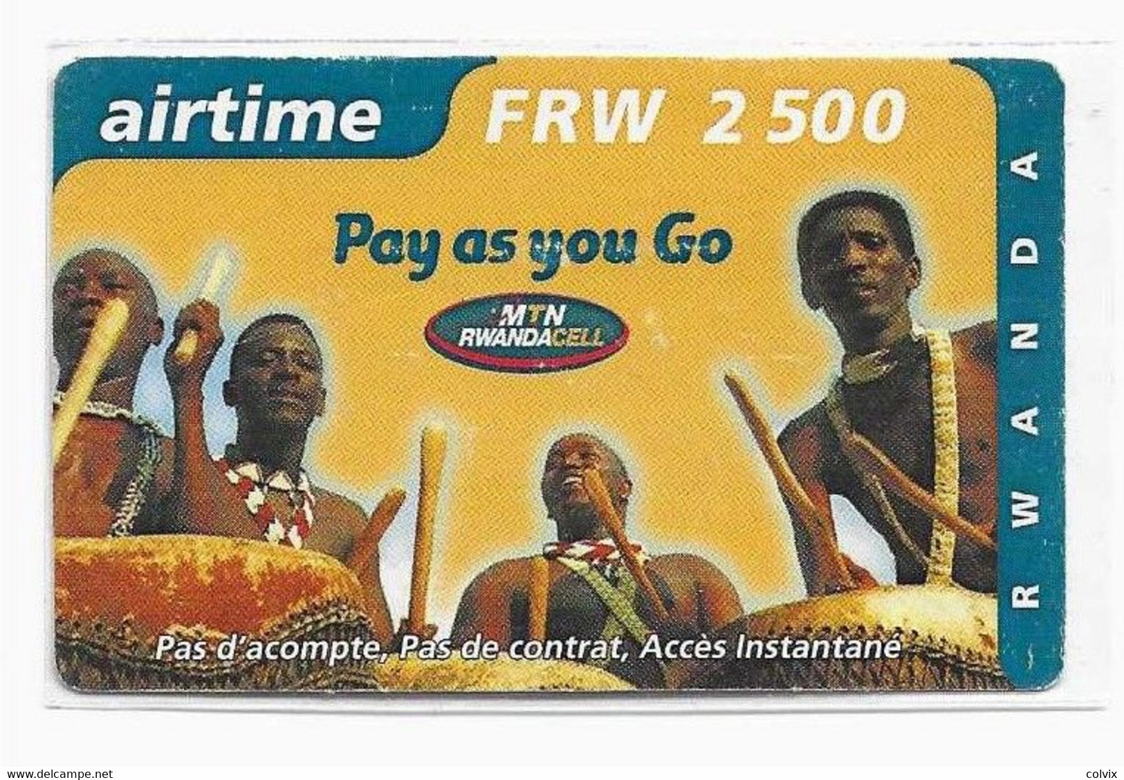 RWANDA Recharge AIRTIME MTN 2500 FRW Date 15/01/02 - Rwanda