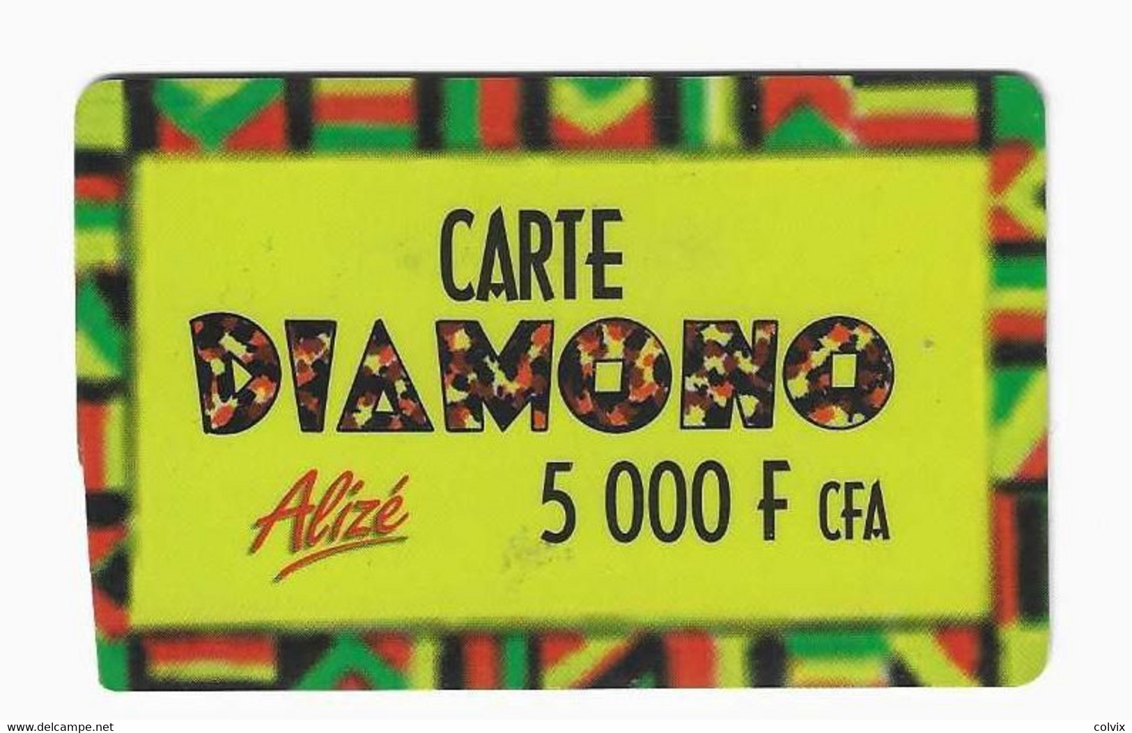 SENEGAL CARTE DIAMONO ALIZE 5 000 FCFA  Au Verso N° Laser En Bas A Droite - Sénégal