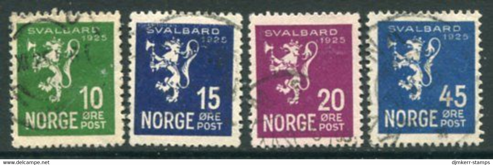 NORWAY 1925 Annexation Of Svalbard Set Of 4,used.  Michel 116-19 - Gebruikt