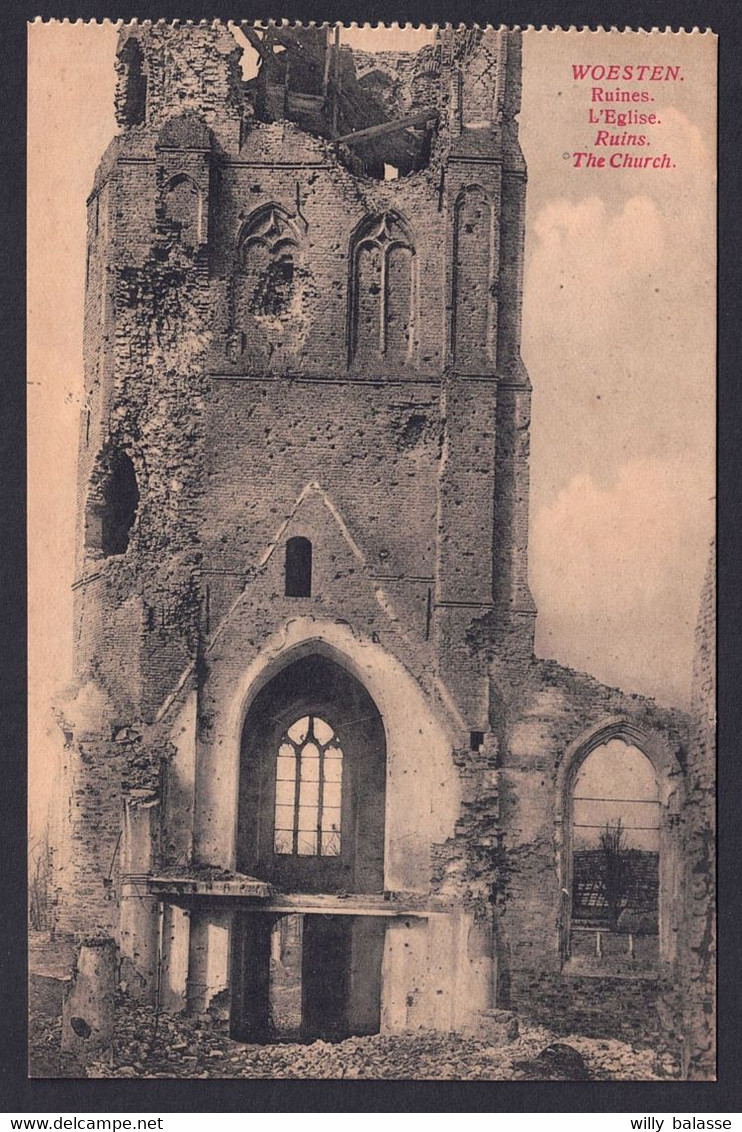 +++ CPA - WOESTEN - Ruines - Guerre - Eglise - Kerk  // - Vleteren