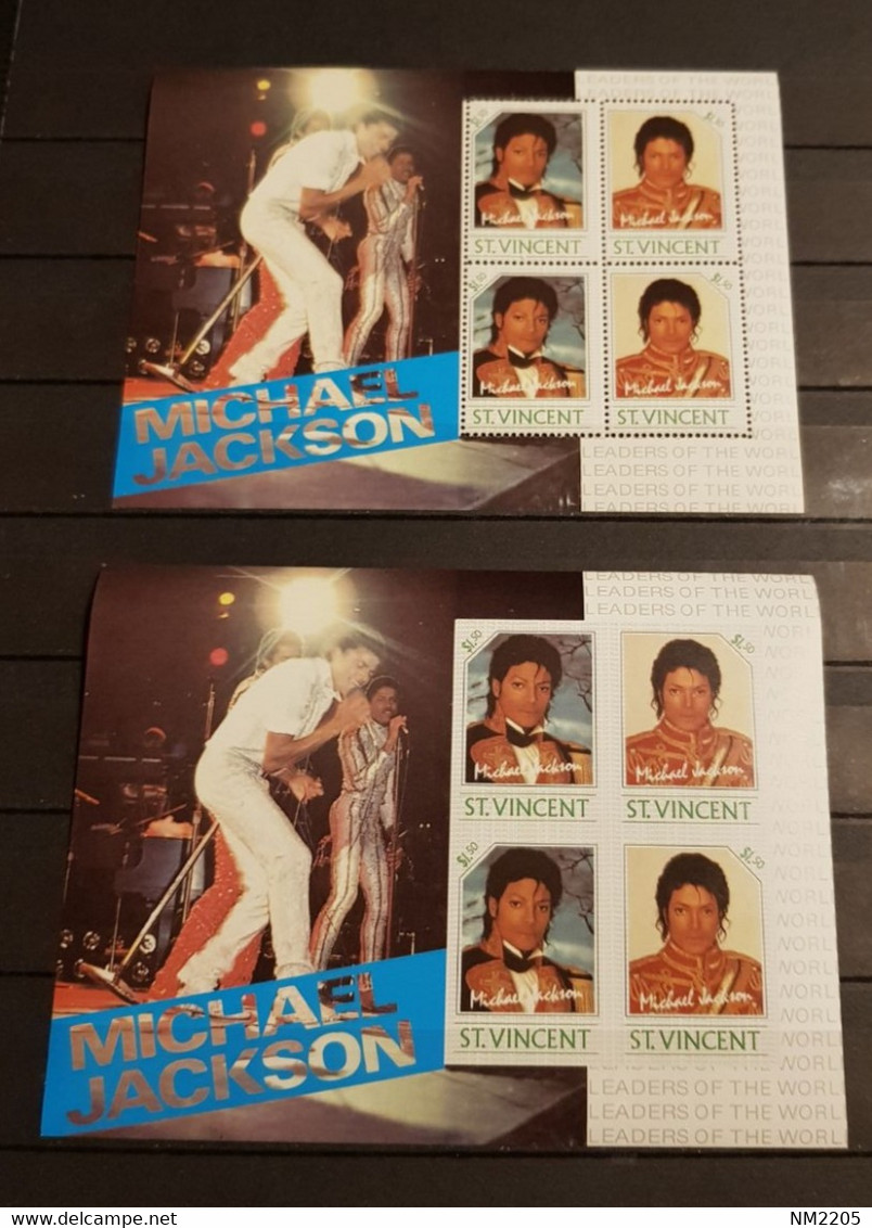 ST.VINCENT MICHAEL JACKSON 3 SHEETS PERFORED &IMPERFORED MNH - Chanteurs