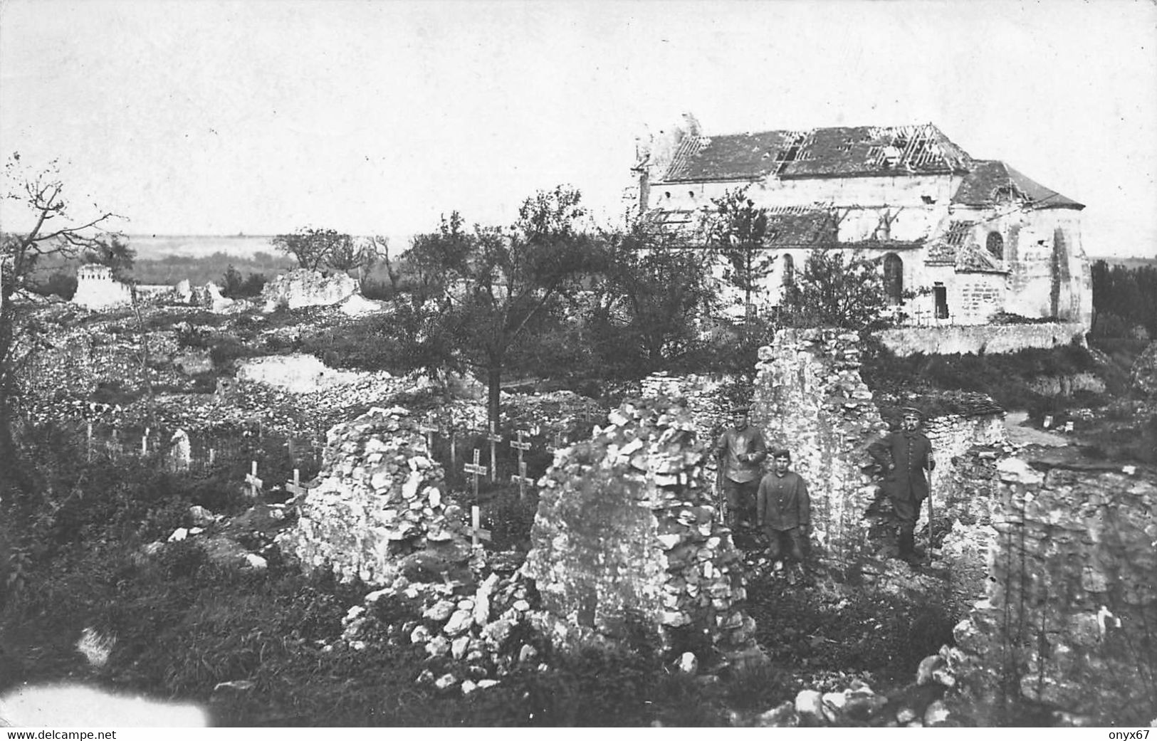 Carte Photo Militaire Allemand BELOEIL-Baileul-Beuleul-Belgique-Belgie-Kirche-Friedhof-Cimetière-Eglise-Guerre 14/18 - Belöil