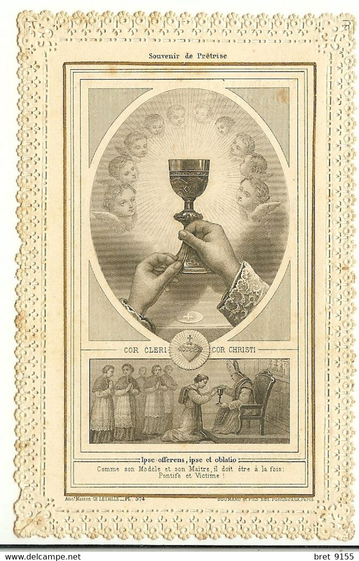 IMAGE RELIGIEUSE CANIVET SOUVENIR D ORDINATION SACERDOTALE PREMIERE MESSE 12/12 JUILLET 1896 LOUIS CAZALOH - Religion & Esotérisme