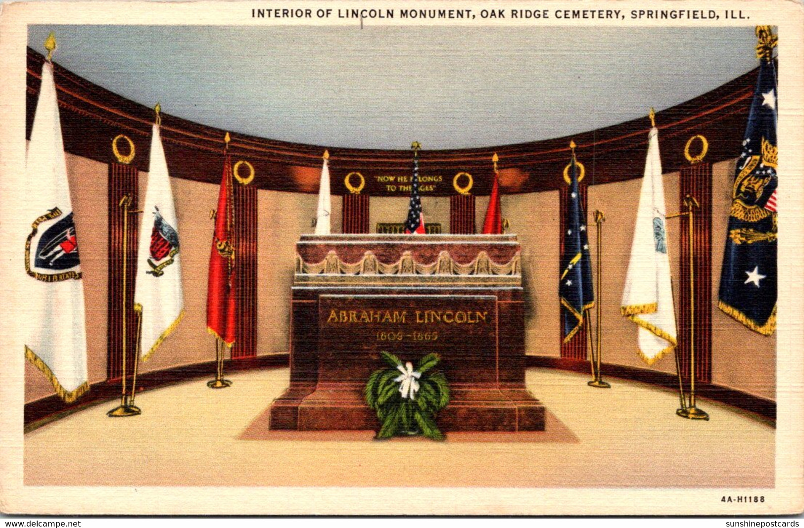 Illinois Springfield Oak Ridge Cemetery Interior Of Lincoln Monument 1937 Curteich - Springfield – Illinois