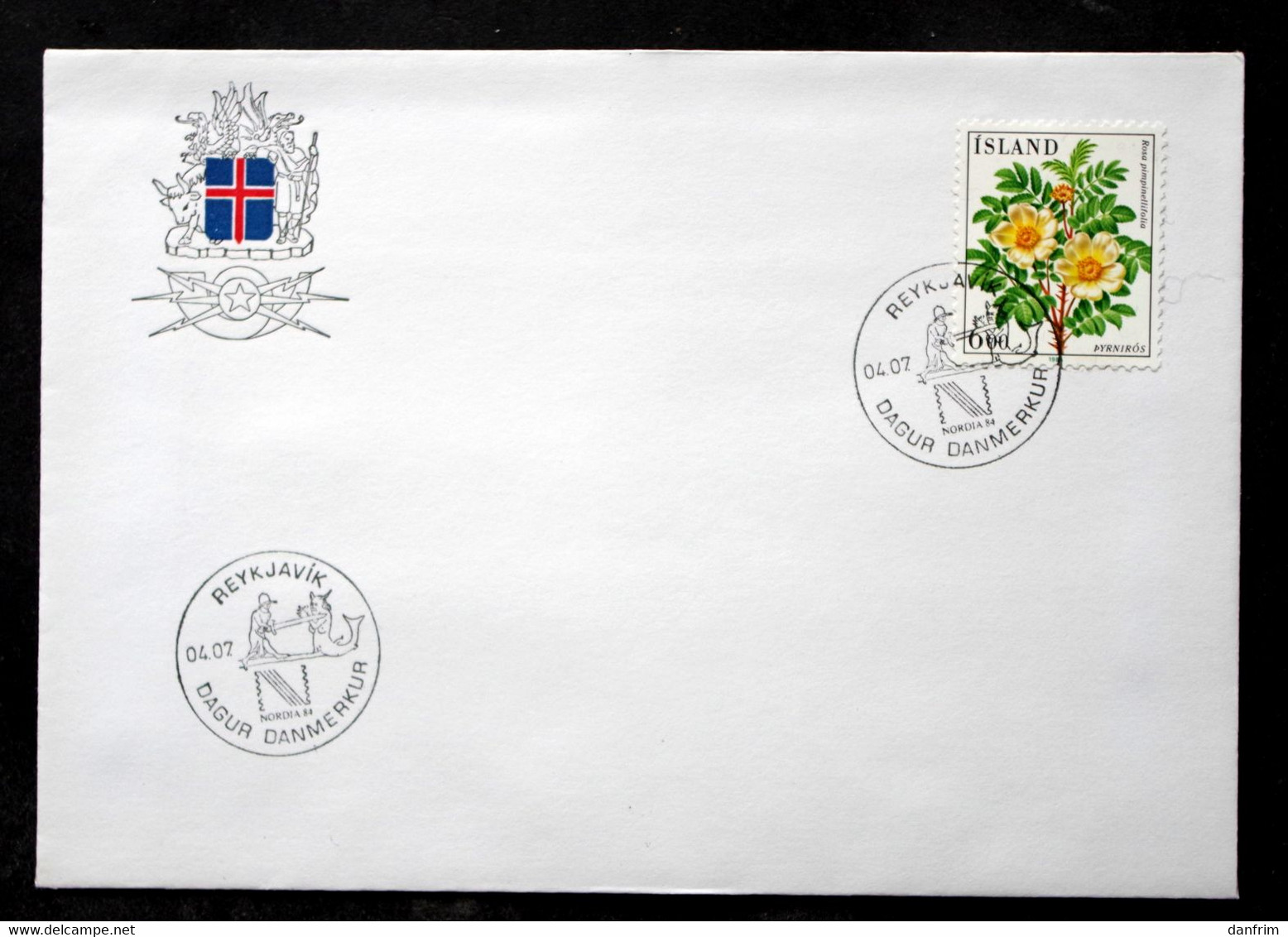 Iceland 1984 Flowers MiNr.612 Special Cancel Cover   ( Lot 6554 ) - Brieven En Documenten