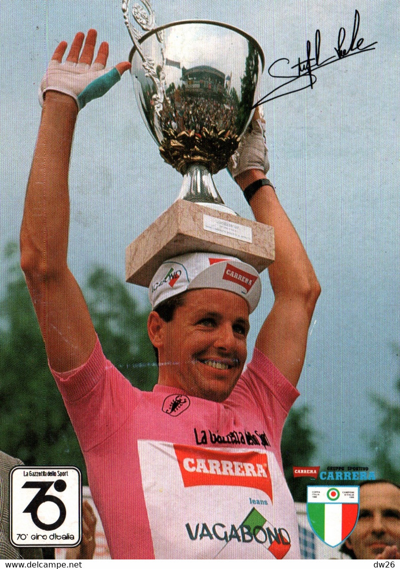 Cyclisme - Stephen Roche, Champion Cycliste Irlandais, Maillot Rose Et Vainqueur Tour D'Italie 1987 - Equipe Carrera - Radsport