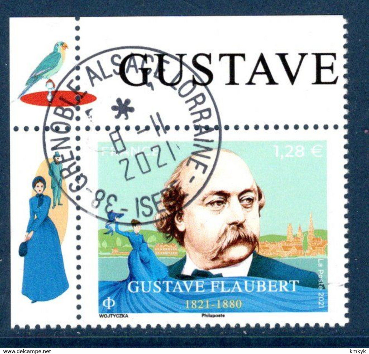 France 2021.Issu De La Mini Planche Gustave Flaubert . Cachet Rond Gomme D'origine. - Oblitérés