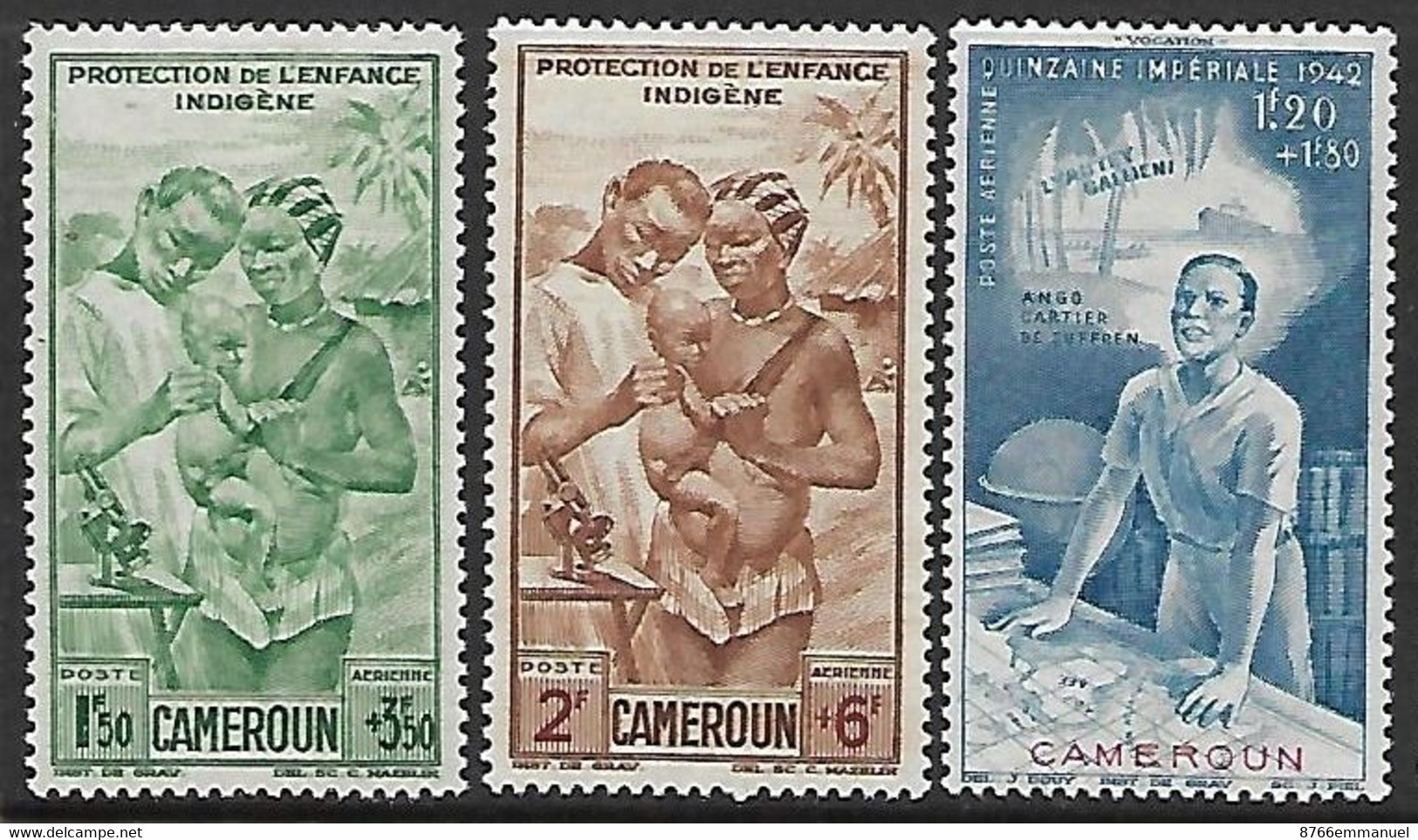 CAMEROUN AERIEN N°19 A 21 N* - Poste Aérienne