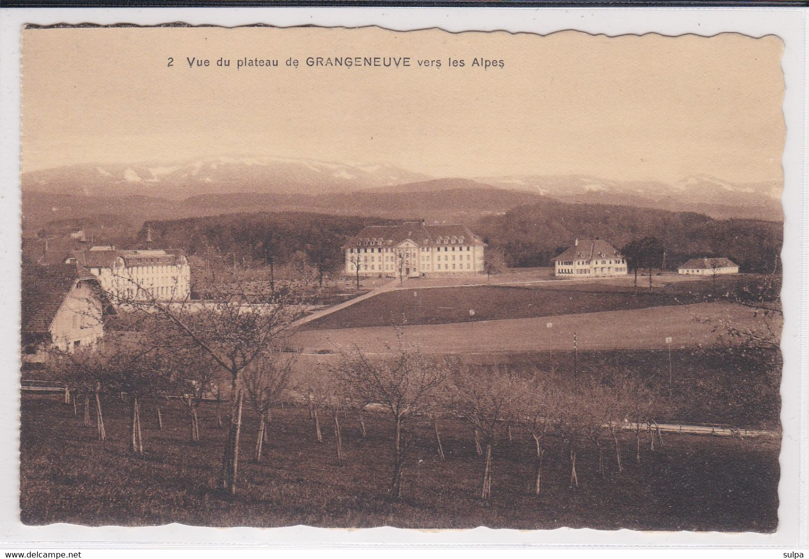 Posieux, Vue Du Plateau De Grangeneuve. Ecole D'agriculture, Vers Les Alpes - Posieux