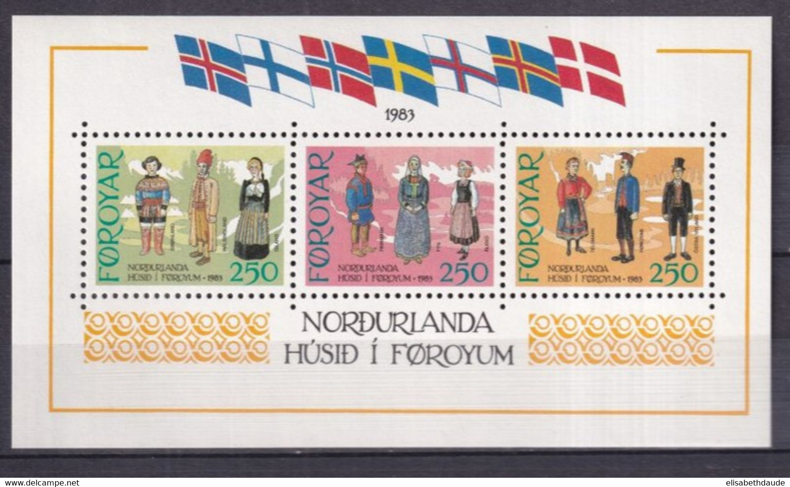 FEROE - 1983 - BLOC YVERT N° 1 ** MNH - COTE = 16.5 EUR. - - Färöer Inseln