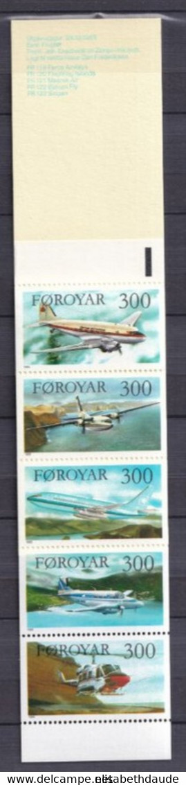 FEROE - 1985 - CARNET YVERT N° C119 ** MNH - COTE = 22.5 EUR. - HELICOPTERES ET AVIONS - Faroe Islands