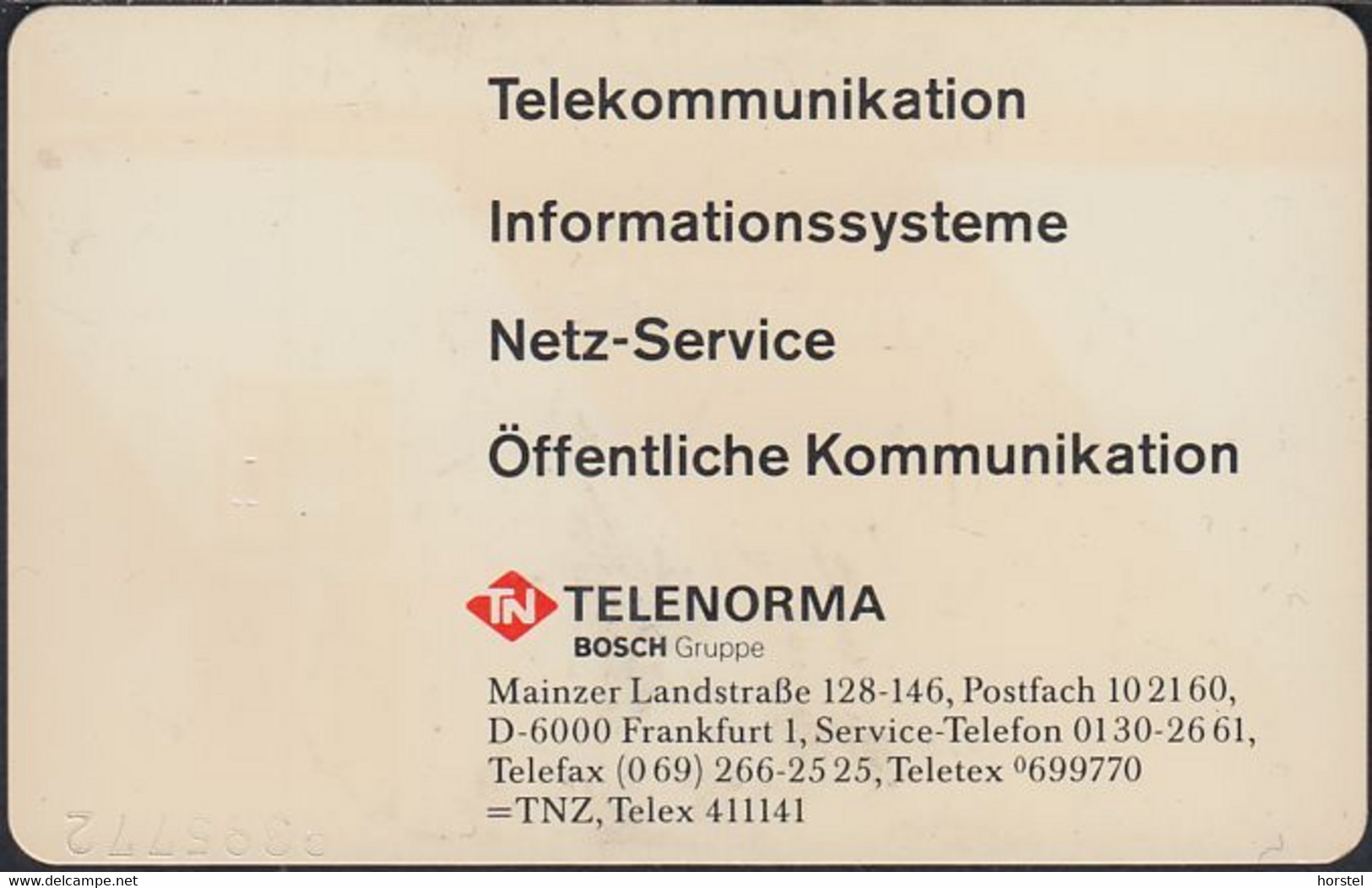 GERMANY K05/89 Telenorma - Die Erste - K-Series : Série Clients