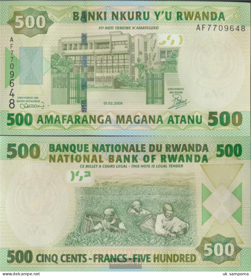 Rwanda Pick-number: 34 Uncirculated 2008 500 Francs - Rwanda