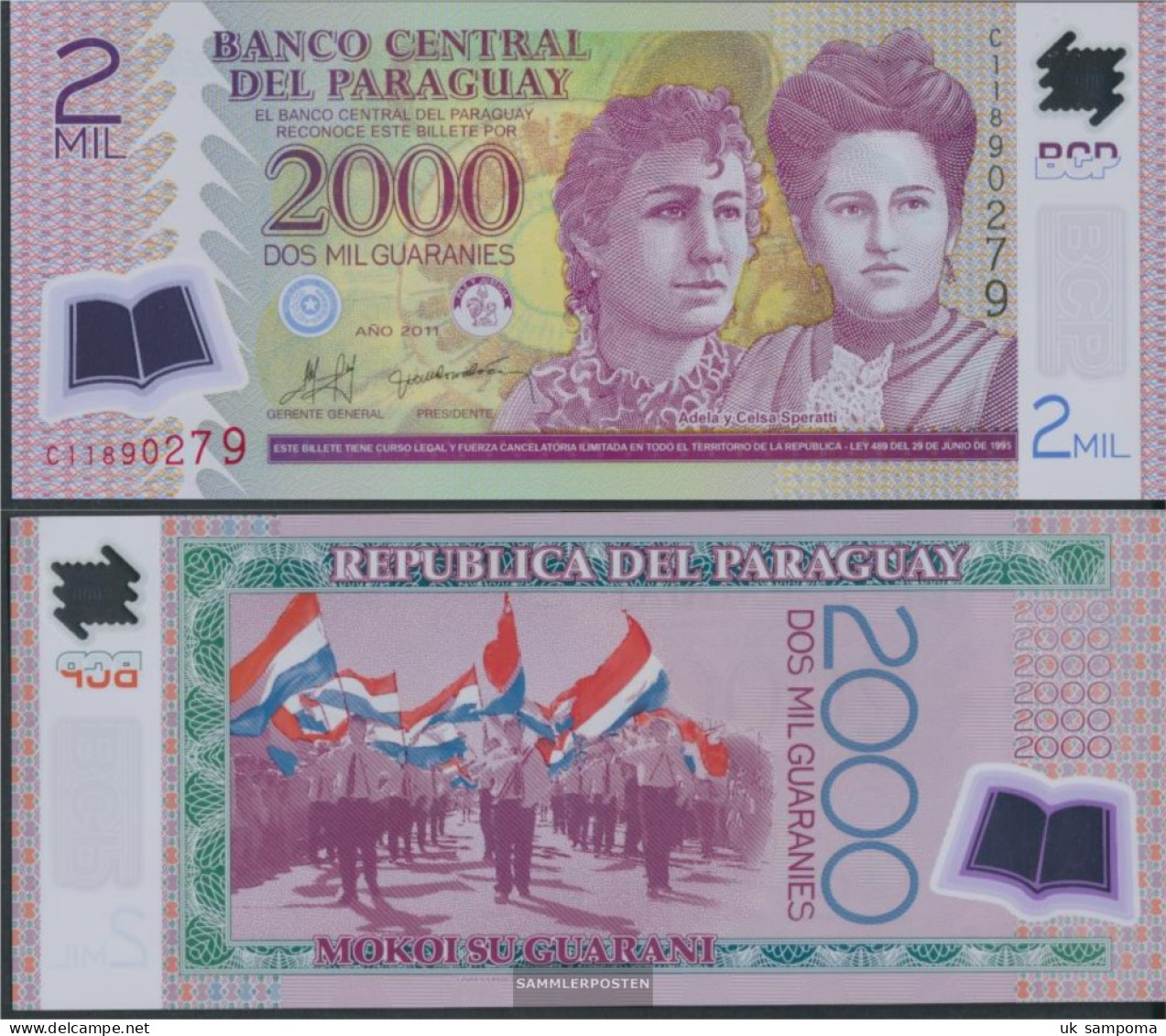 Paraguay Pick-number: 228c Uncirculated 2011 2.000 Guaranies - Paraguay