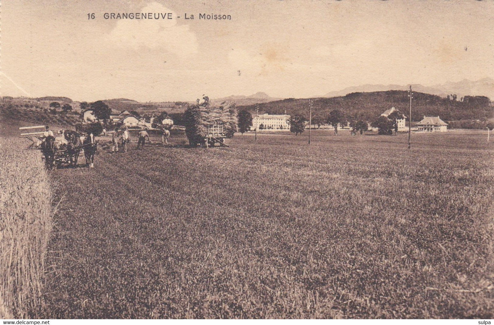 Posieux, Grangeneuve. Ecole D'agriculture. La Moisson - Posieux