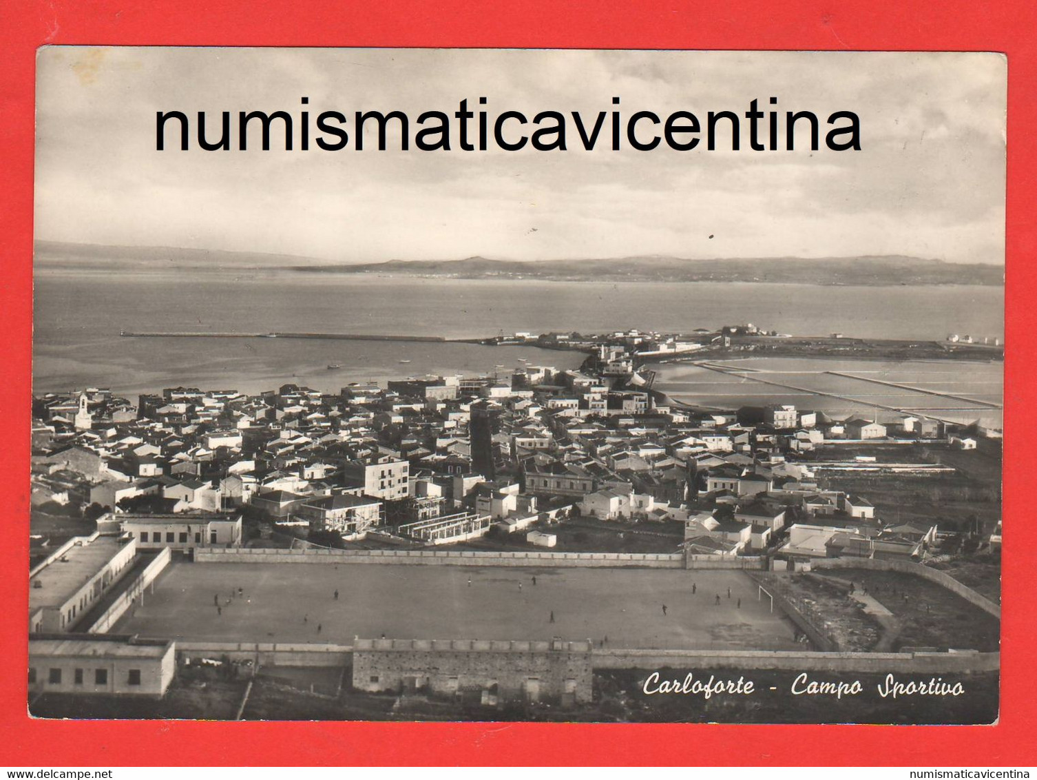 Carloforte Carbonia Iglesia Campo Calcio Cpa Anni'70  Cpa Viaggiata 1964 Football Stadium - Carbonia