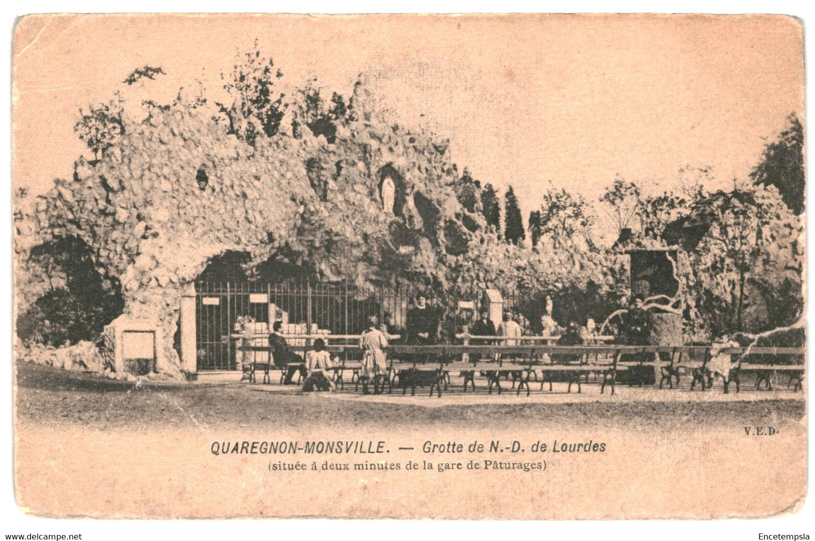 CPA  Carte Postale Belgique  Quaregnon- La Grotte De Notre Dame De Lourdes 1918 VM41212 - Quaregnon