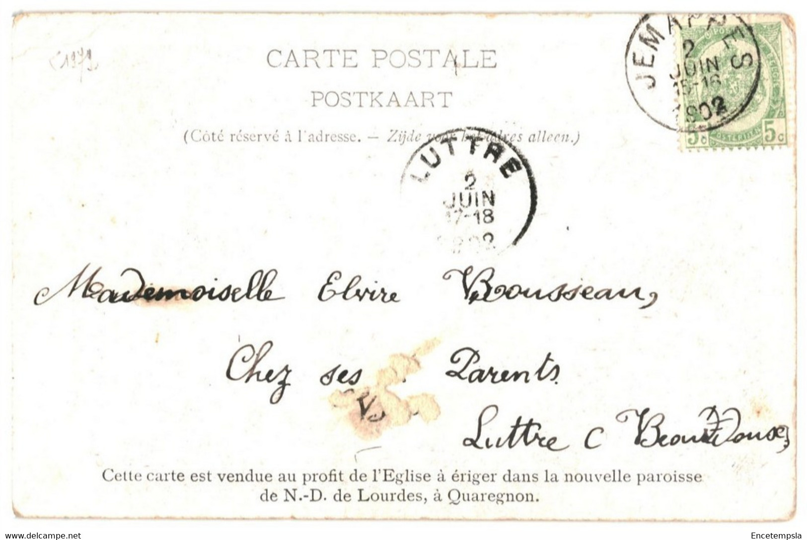CPA  Carte Postale Belgique  Quaregnon- Statue De Notre Dame De Lourdes Dans L'église Provisoire-1902 VM41216 - Quaregnon