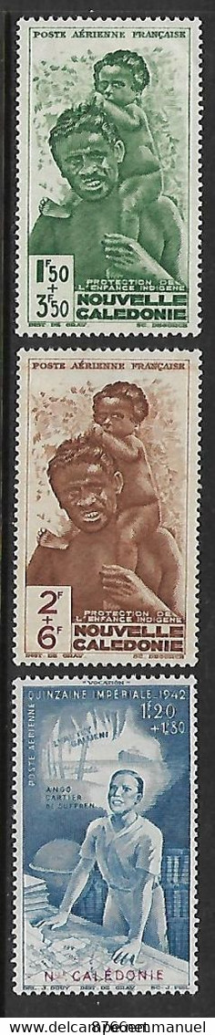 NOUVELLE-CALEDONIE AERIEN N°36 A 38 N* - Unused Stamps