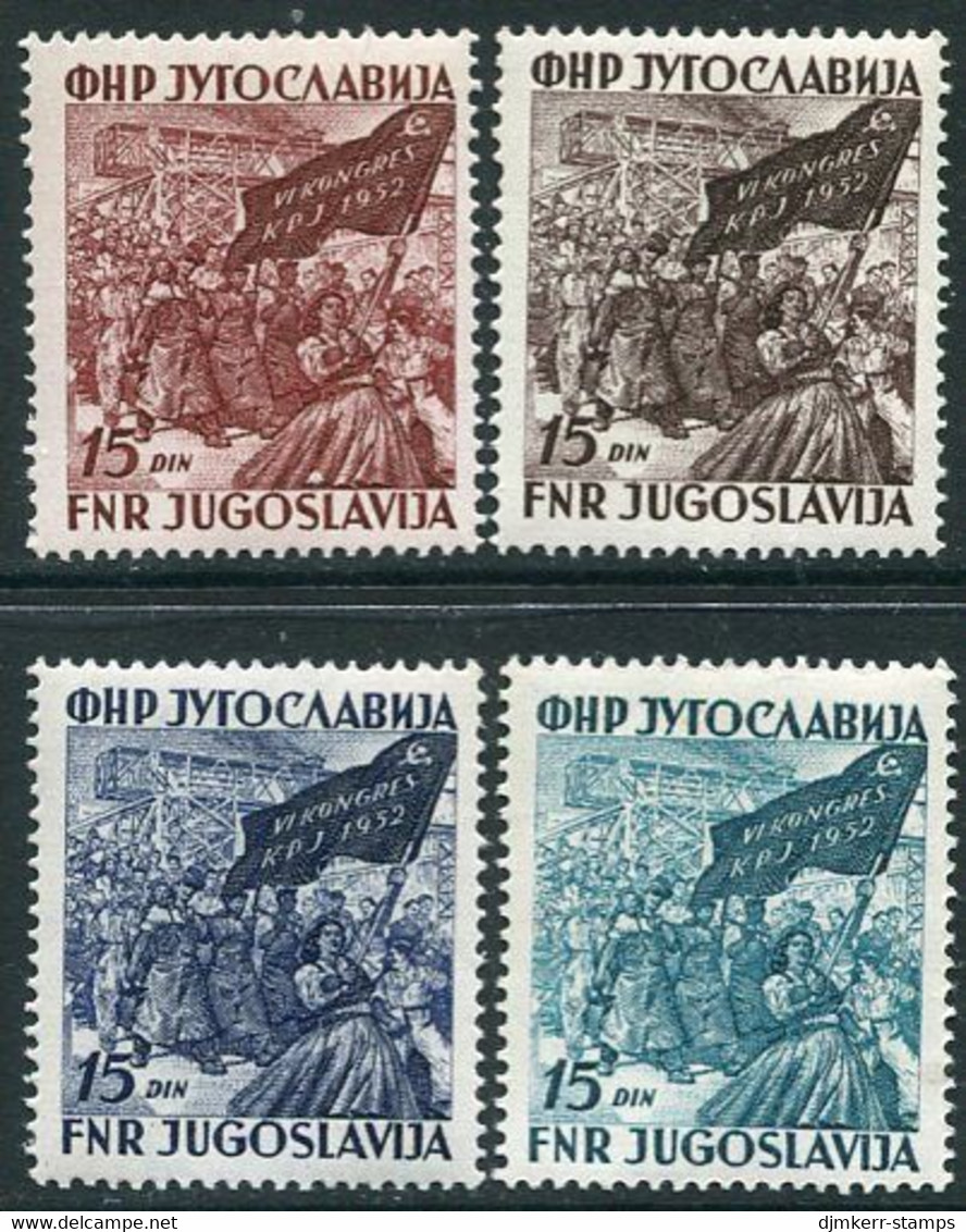 YUGOSLAVIA 1952 Communist Party Congress MNH / **.  Michel 708-11 - Neufs