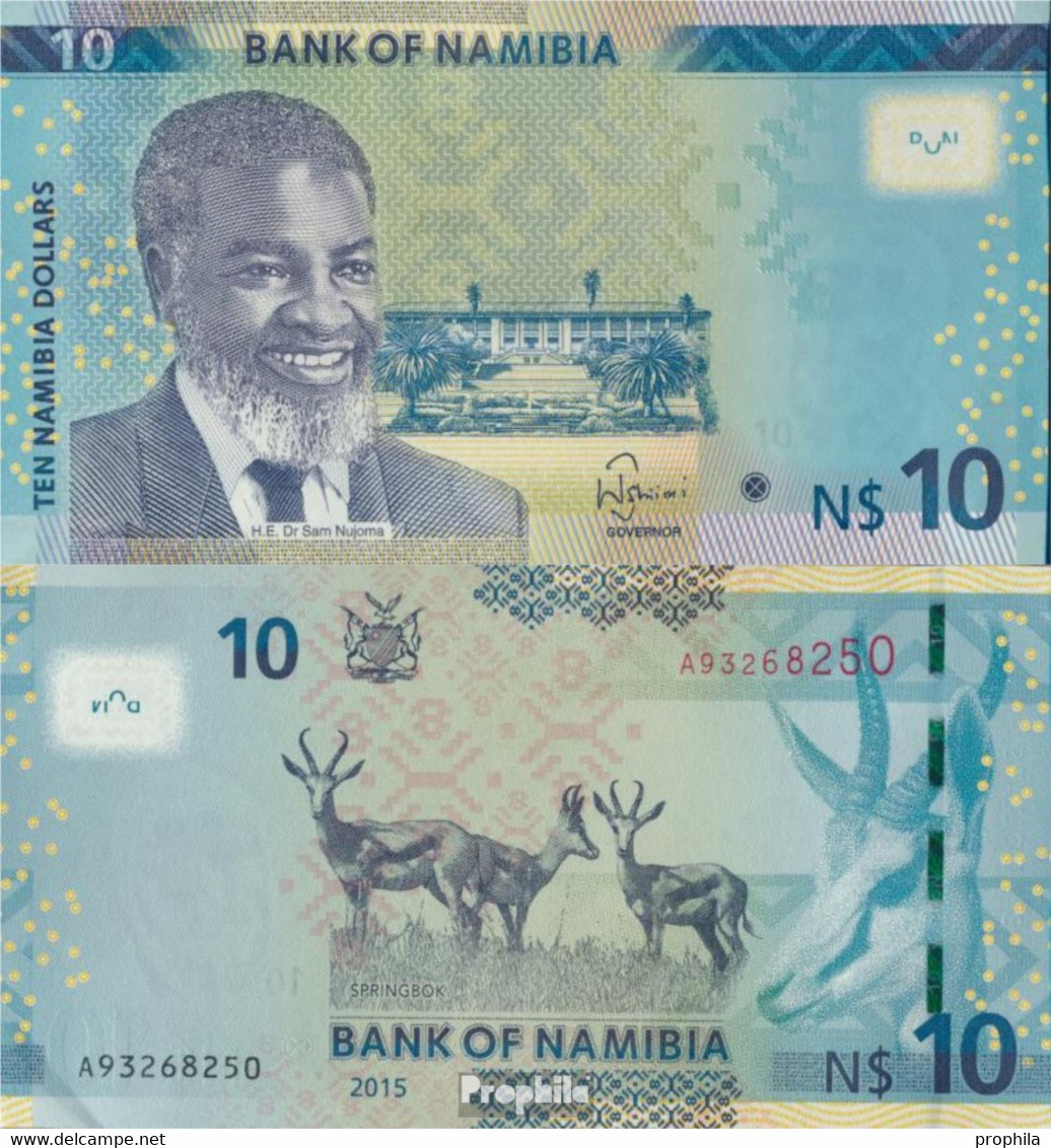 Namibia - Südwestafrika Pick-Nr: 16 Bankfrisch 2015 10 Namibia Dollars - Namibie