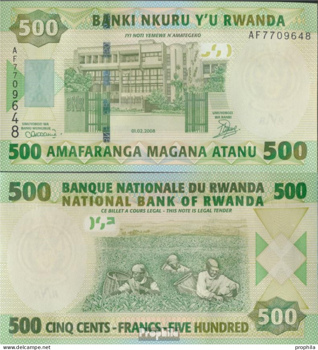 Ruanda Pick-Nr: 34 Bankfrisch 2008 500 Francs - Ruanda