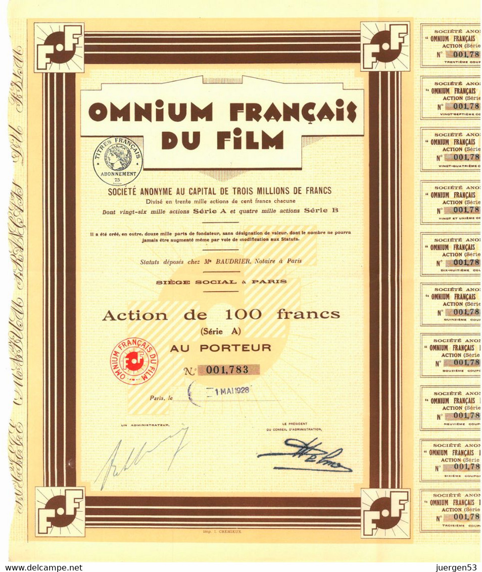 Art Deco: OMNIUM FRANÇAIS DU FILM - Cinéma & Theatre