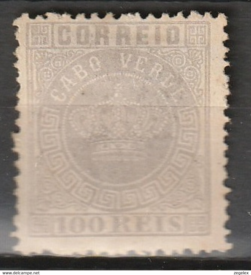 Cabo Verde 1877 100R Dent 12,5 Mi.7A MH Ongestempeld - Isola Di Capo Verde