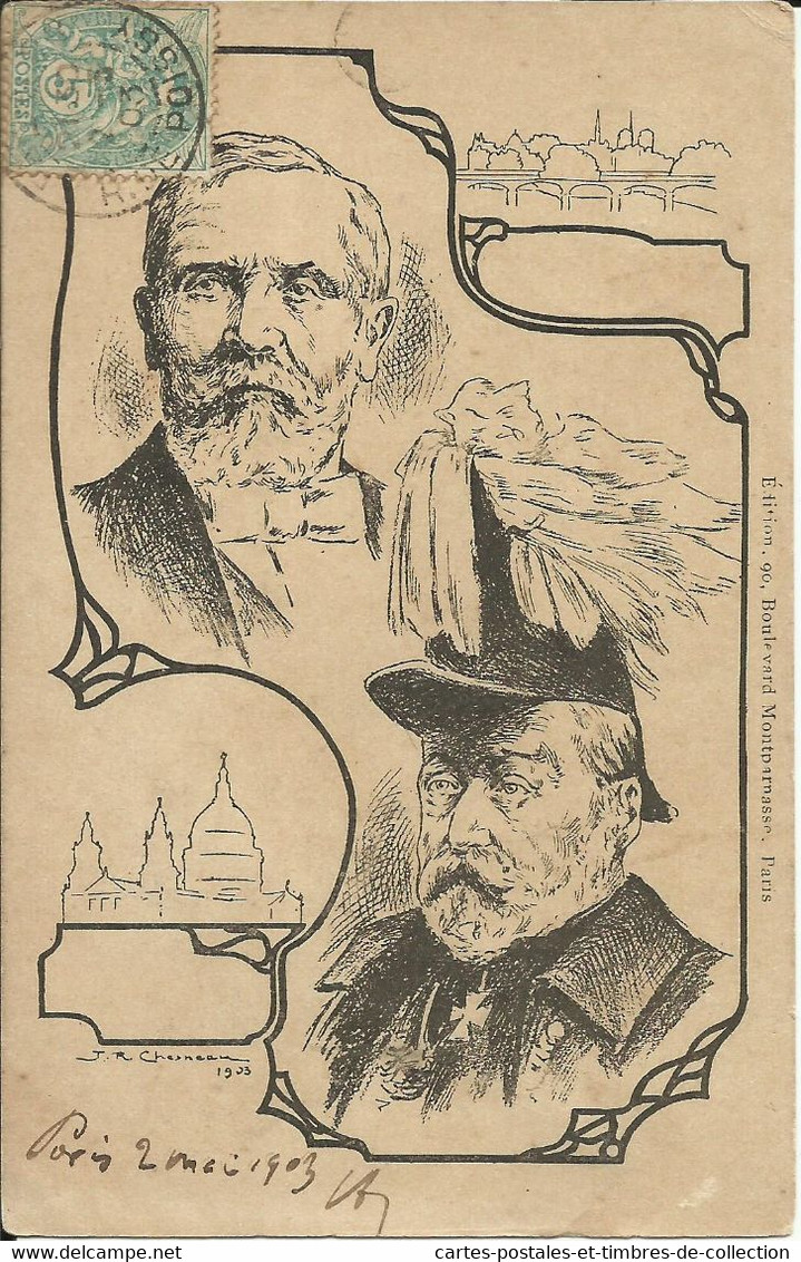 EMILE LOUBET , PARIS 2 MAI 1903 , Illustrateur: J.R. Chesneau 1903 , Carte Précurseur , µ - Otros & Sin Clasificación