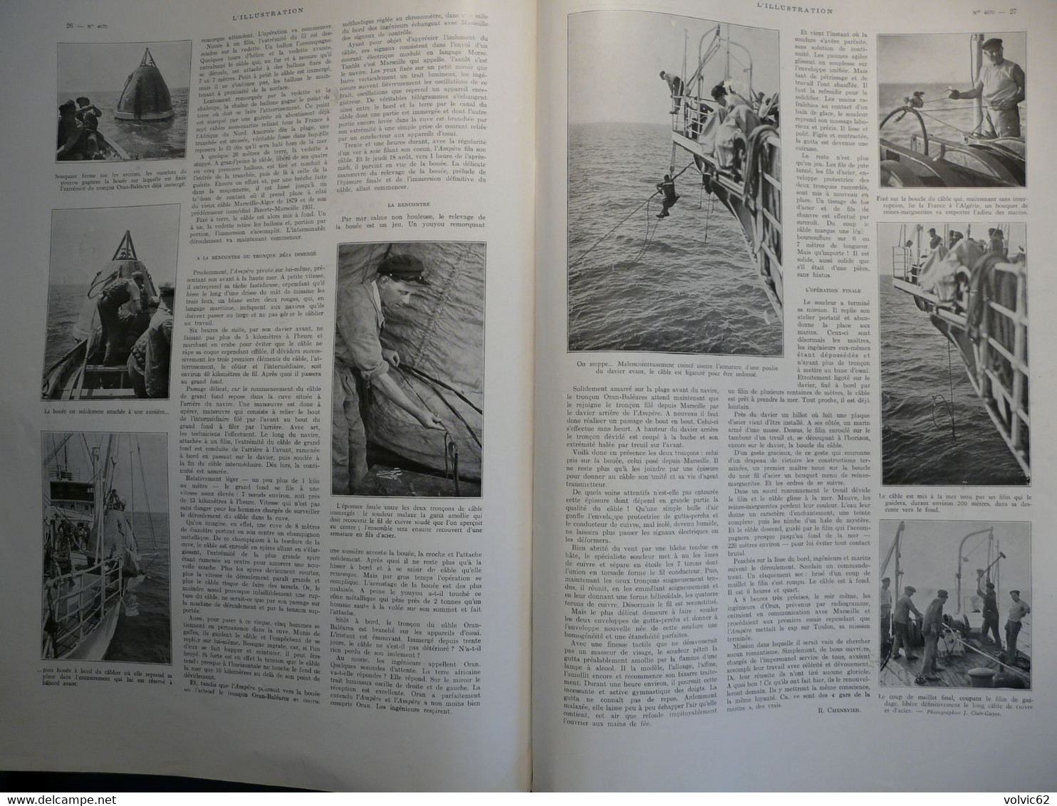 Illustration 4670 1932 Jersey Séville milan Bourdelle conquet salève fer à cheval sixt aviation navire cablier Ampere