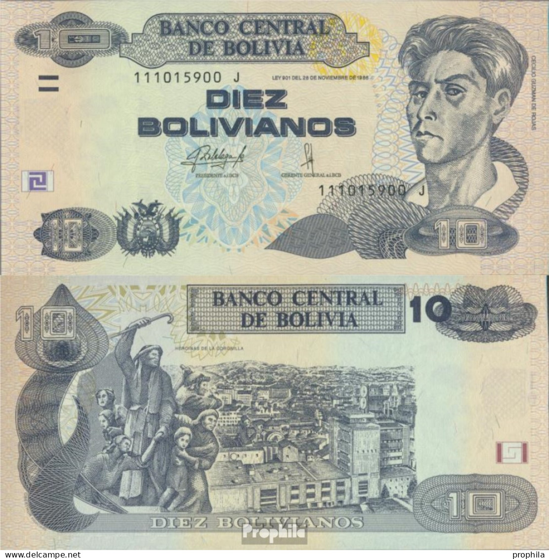 Bolivien Pick-Nr: 243 Bankfrisch 2015 10 Bolivianos - Bolivie