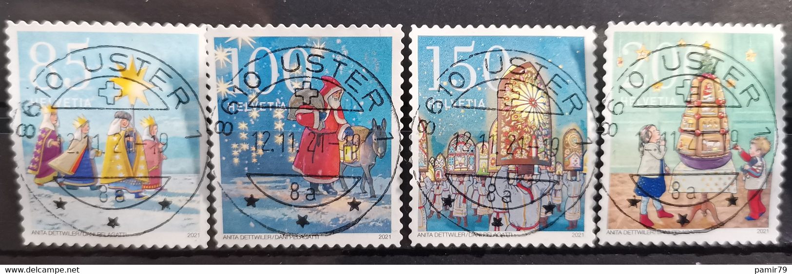 2021 Weihnachtsmarken Vollstempel 8610 Uster - Usados