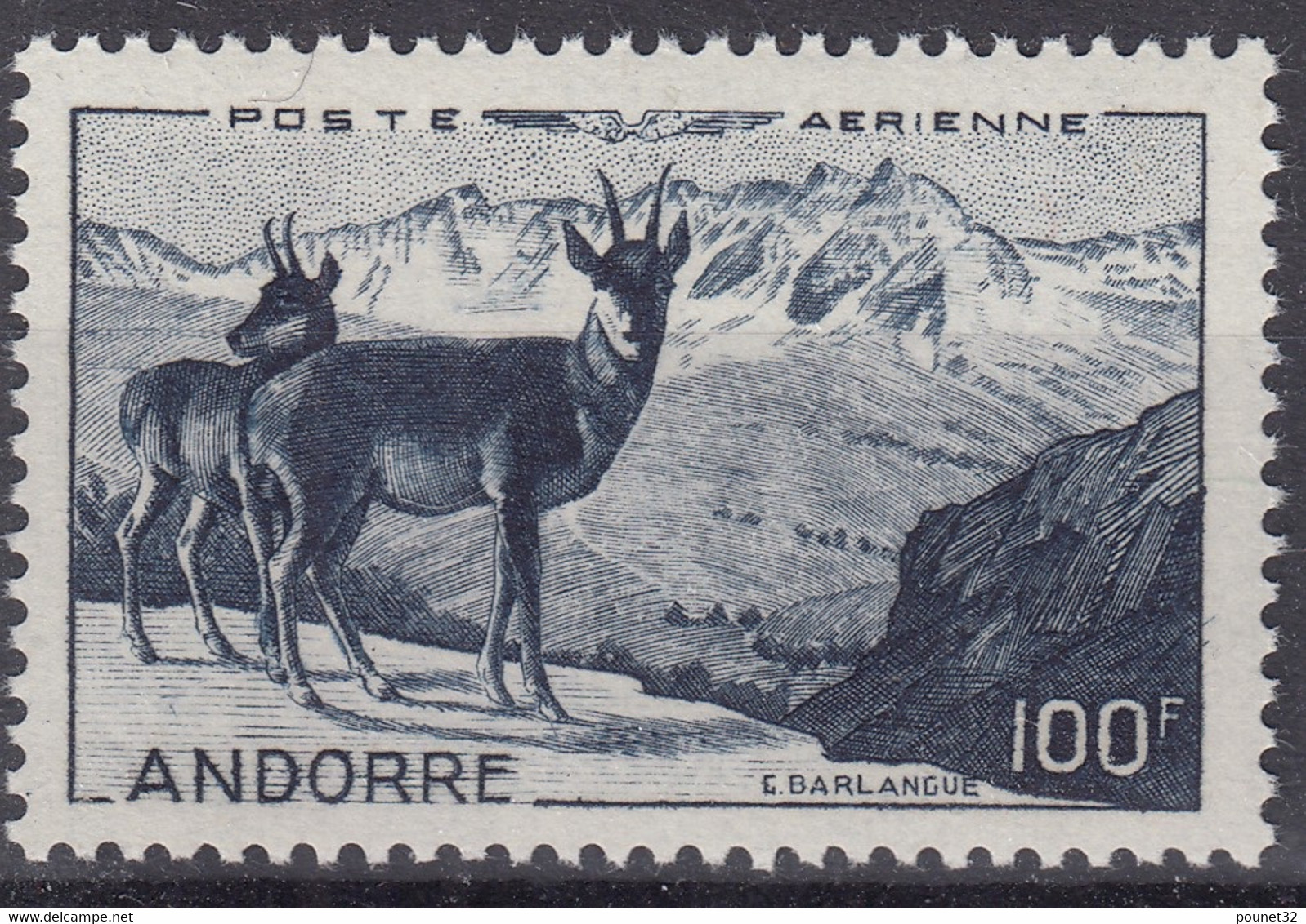 ANDORRE : POSTE AERIENNE ISARDS N° 1 NEUF ** GOMME SANS CHARNIERE - COTE 110 € - Airmail