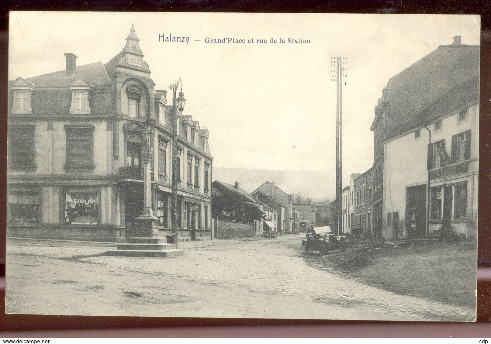 Cpa Halanzy  14/18  Voiture Et Magasin - Aubange