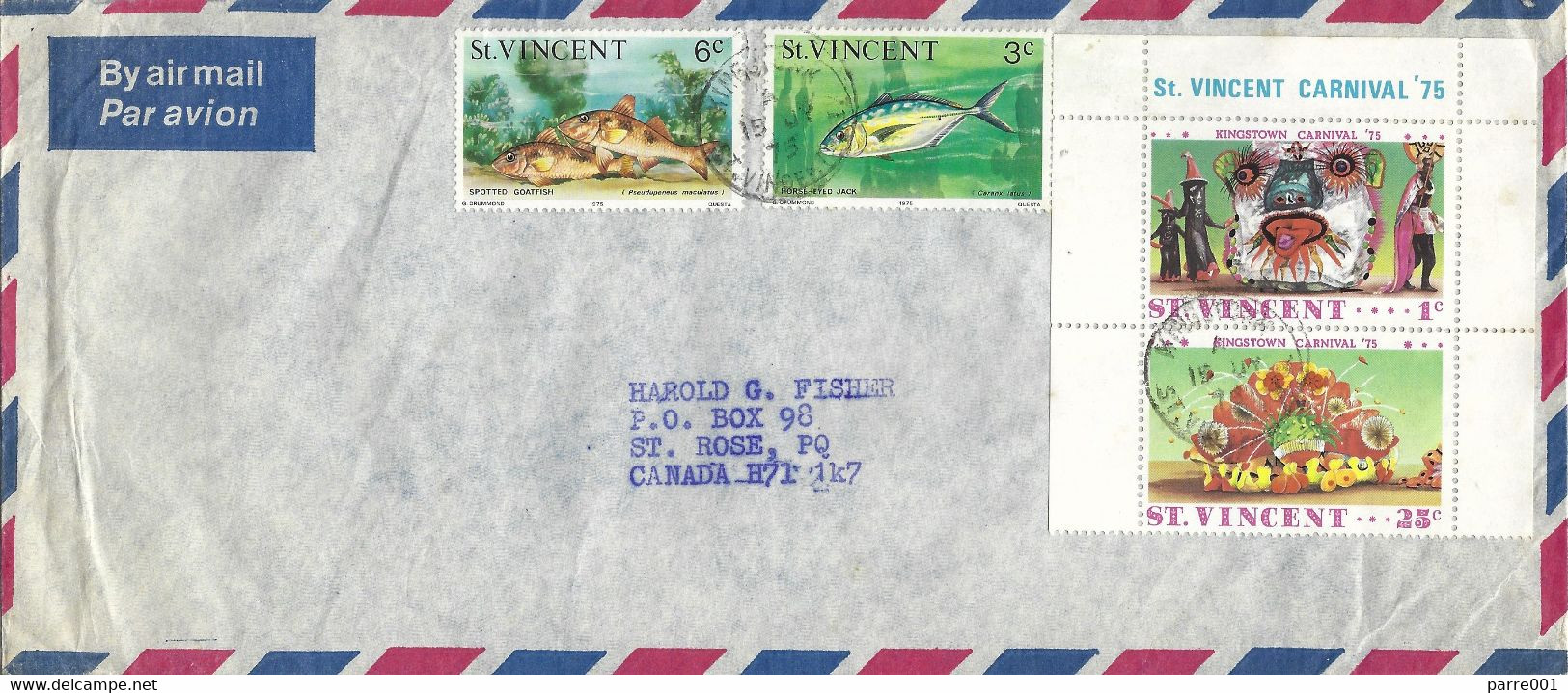 St Vincent 1975 Kingston Carnaval Carnival Spotted Goatfish Horse-eyed Jack Cover - Carnaval