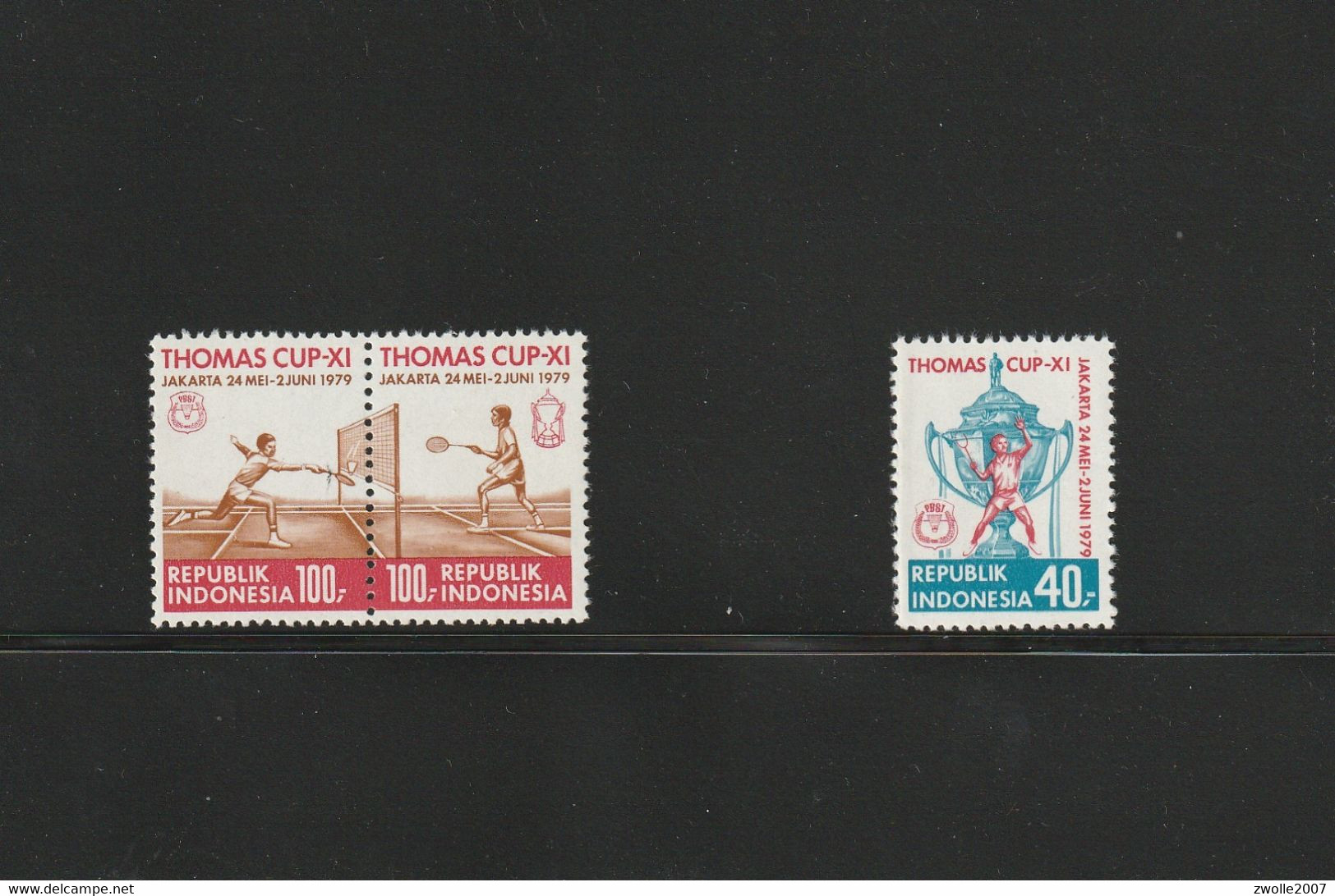 Rep. Indonesia 1979 Thomas Cup , Pair + Single *** - Bádminton